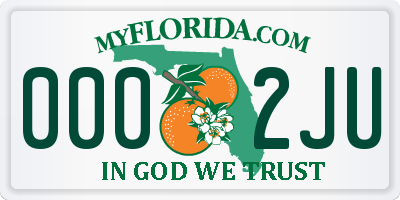 FL license plate 0002JU