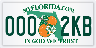 FL license plate 0002KB