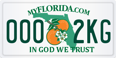 FL license plate 0002KG