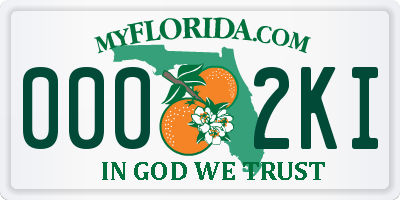 FL license plate 0002KI