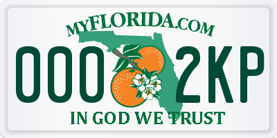 FL license plate 0002KP