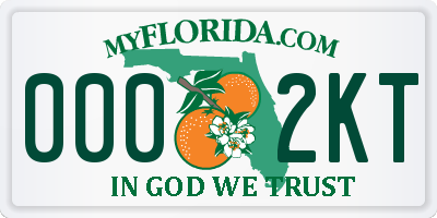 FL license plate 0002KT