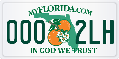 FL license plate 0002LH