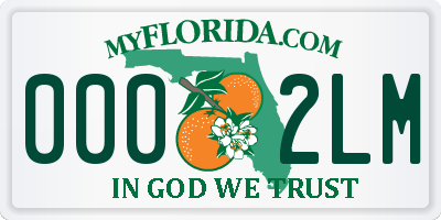 FL license plate 0002LM