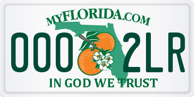 FL license plate 0002LR