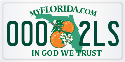 FL license plate 0002LS