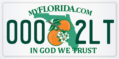 FL license plate 0002LT