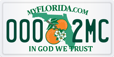 FL license plate 0002MC