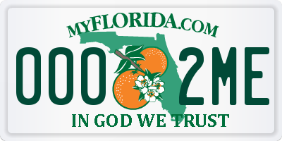 FL license plate 0002ME