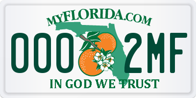 FL license plate 0002MF