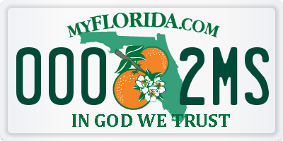 FL license plate 0002MS