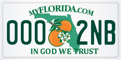 FL license plate 0002NB