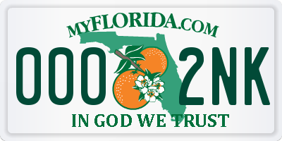 FL license plate 0002NK