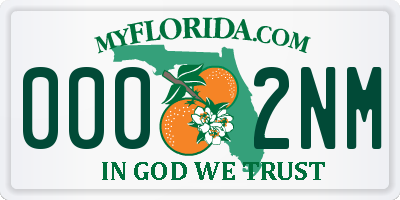 FL license plate 0002NM