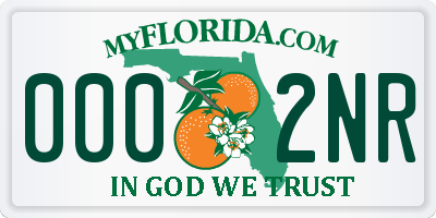 FL license plate 0002NR