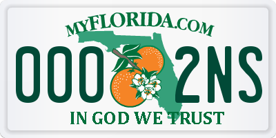 FL license plate 0002NS