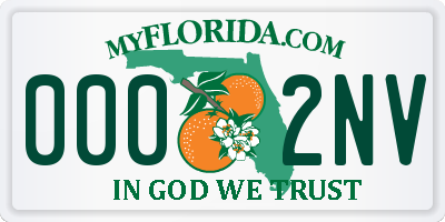 FL license plate 0002NV
