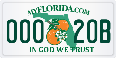 FL license plate 0002OB