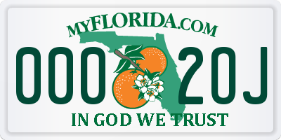 FL license plate 0002OJ