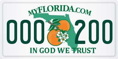 FL license plate 0002OO