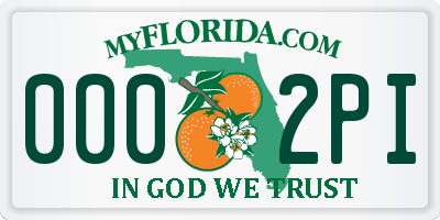 FL license plate 0002PI