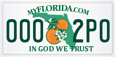 FL license plate 0002PO