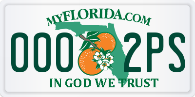 FL license plate 0002PS