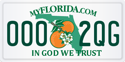 FL license plate 0002QG