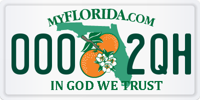 FL license plate 0002QH