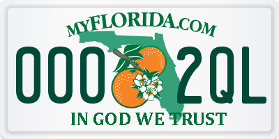 FL license plate 0002QL