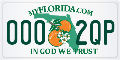 FL license plate 0002QP