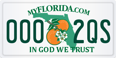 FL license plate 0002QS