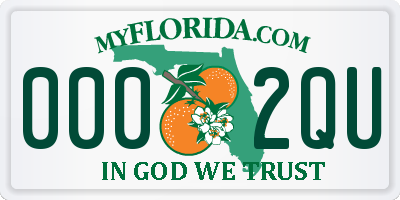 FL license plate 0002QU