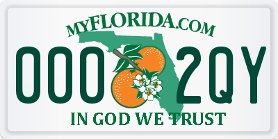 FL license plate 0002QY