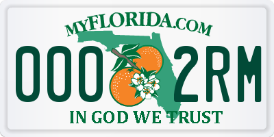 FL license plate 0002RM