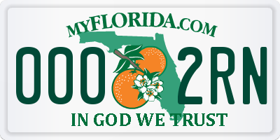 FL license plate 0002RN