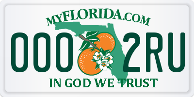 FL license plate 0002RU