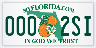 FL license plate 0002SI