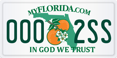 FL license plate 0002SS