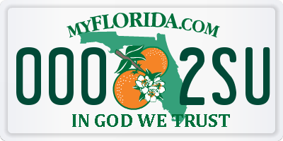 FL license plate 0002SU