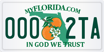 FL license plate 0002TA