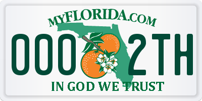 FL license plate 0002TH