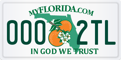 FL license plate 0002TL