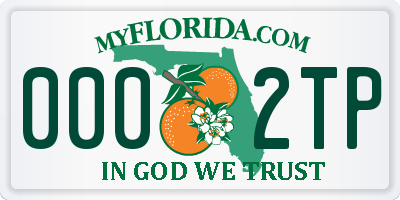 FL license plate 0002TP