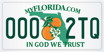 FL license plate 0002TQ