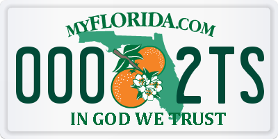 FL license plate 0002TS