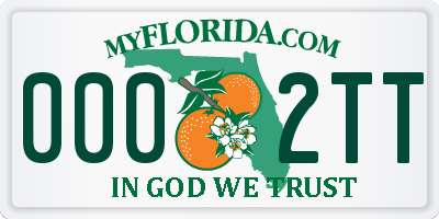 FL license plate 0002TT