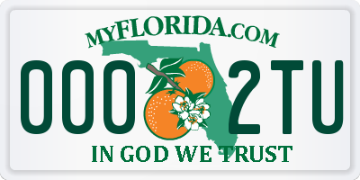 FL license plate 0002TU