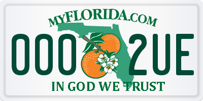 FL license plate 0002UE