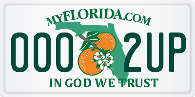 FL license plate 0002UP